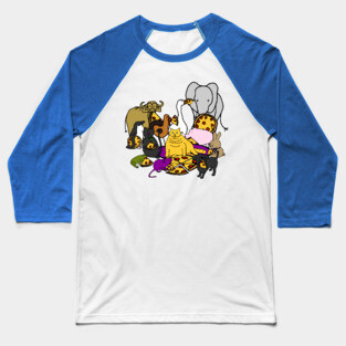 Animals Having a Pizza Party Baseball T-Shirt