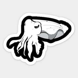 White Cuttlefish Sticker
