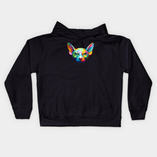 Sphynx Cat Colorful Portrait Kids Hoodie