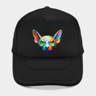 Sphynx Cat Colorful Portrait Hat