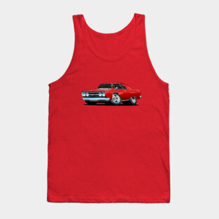 Red Hot Classic Muscle Car Coupe Cartoon Tank Top