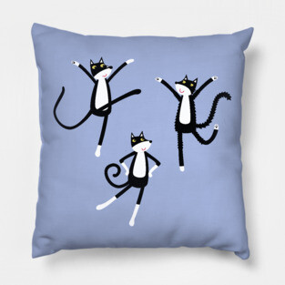 Tuxedo Cats Dancing Pillow