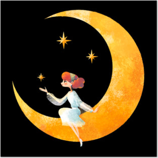 Golden moonlight Posters and Art