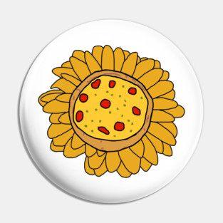 Pizza Daisy Flower Pin