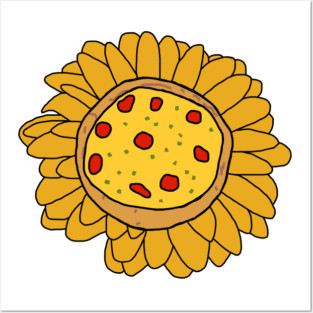 Pizza Daisy Flower Posters and Art