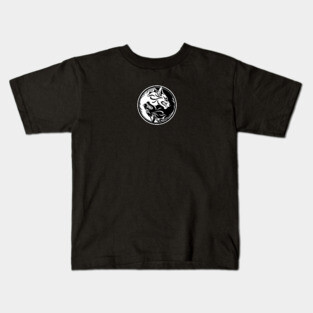 Black and White Yin Yang Wolves Kids T-Shirt