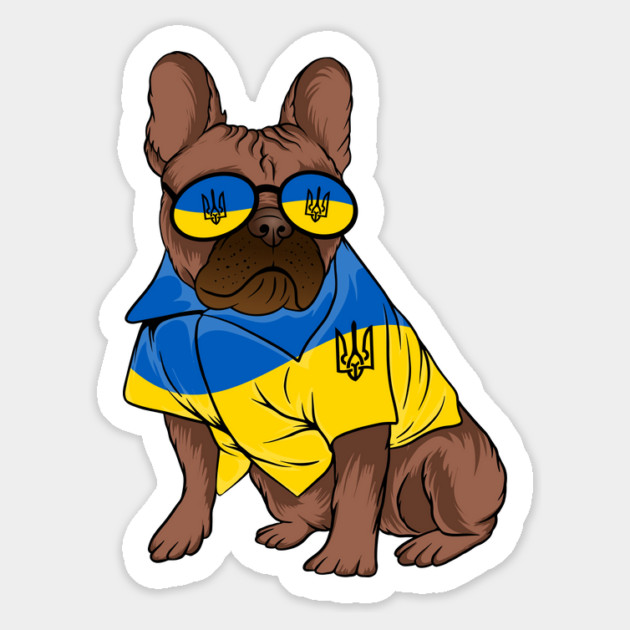 Ukraine Pet Awareness Support Ukrainian Flag Sunglasses Dog Puppy Pug Animals Magnet by Tshirtiz