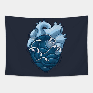 Heart Waves Tapestry