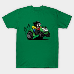 Racing Lawn Mower Tractor Cartoon T-Shirt