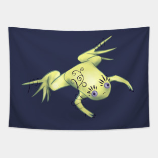 Weird Frog With Funny Eyelashes Digital Art Tapestry