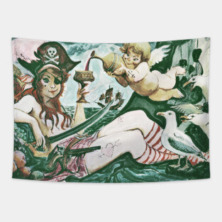 POTC: Redhead Pirate Painting Tapestry