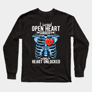 Open Heart Surgery Survivor Cardiac Attack Hospital Recovery Long Sleeve T-Shirt