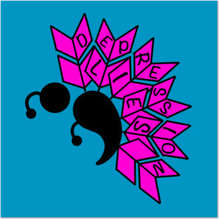 Depression Lies Semicolon Butterfly Posters and Art