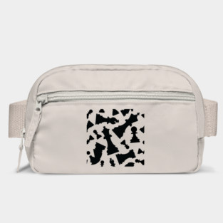Chess Pieces Pattern (Black) Bag