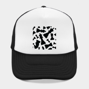 Chess Pieces Pattern (Black) Hat