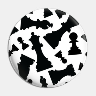 Chess Pieces Pattern (Black) Pin