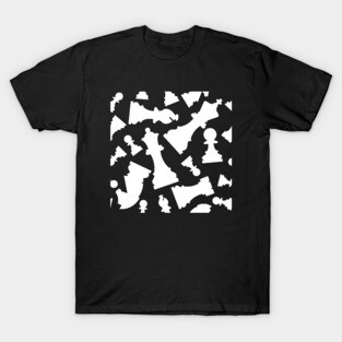 Chess Pieces Pattern (White) T-Shirt