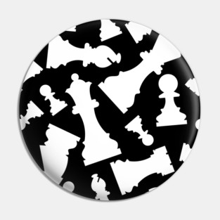 Chess Pieces Pattern (White) Pin
