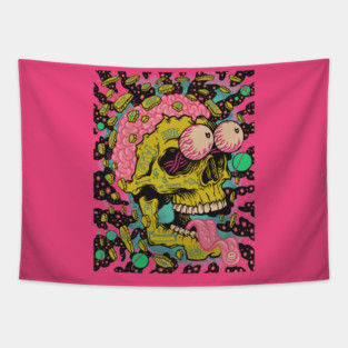 Skull Fallin love Tapestry