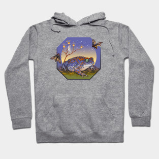 Very Peri Toad with Death's-head Moths Hoodie