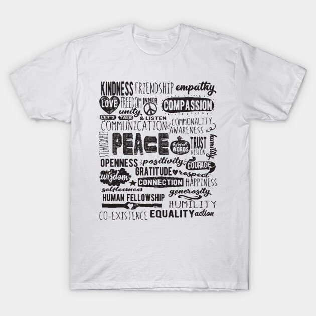 Path to Peace - Peace Words T-Shirt by Jitterfly