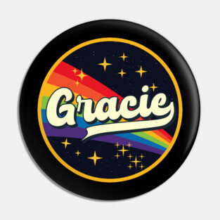 Gracie // Rainbow In Space Vintage Style Pin