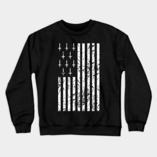 Satanic American Flag Crewneck Sweatshirt