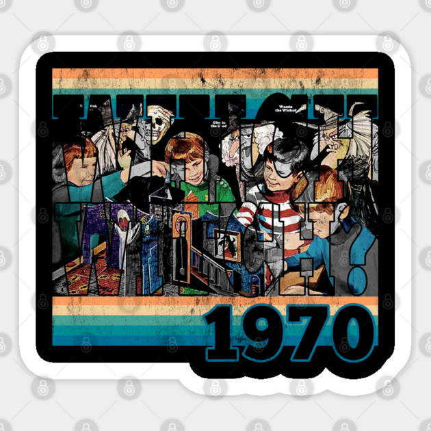 Which Witch Board Game 1970 Vintage Retro Design Distressed Sticker by Joaddo