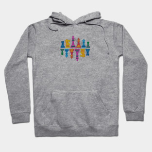 Colorful Chess Pieces Hoodie
