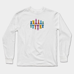 Colorful Chess Pieces Long Sleeve T-Shirt