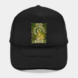 Emerald Green Astrology Poster | Alphonse Mucha Hat