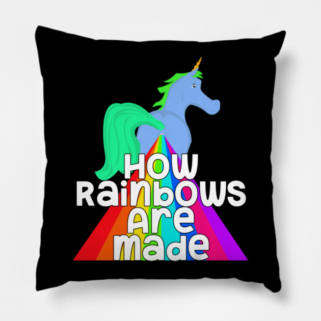 How Rainbows Are Made Unicorn Butt Pillow by belownormal