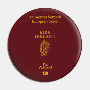 Ireland / Irish Passport - Vintage Style Design Pin