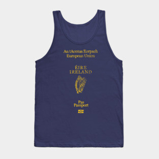 Ireland / Irish Passport - Vintage Style Design Tank Top