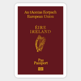 Ireland / Irish Passport - Vintage Style Design Sticker