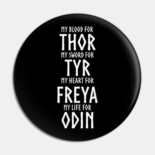 Viking Gods Thor, Tyr, Freya, Odin - Norse Mythology Pin