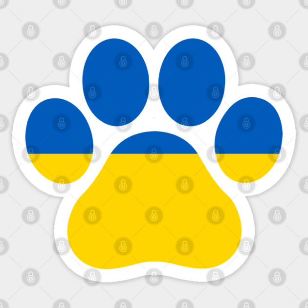 Ukraine Pet Awareness Support Ukrainian Flag Love Dog Puppy Pug Animals Sticker by Tshirtiz