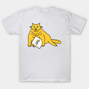 Chonk Cat says Be Kind with Rainbow T-Shirt