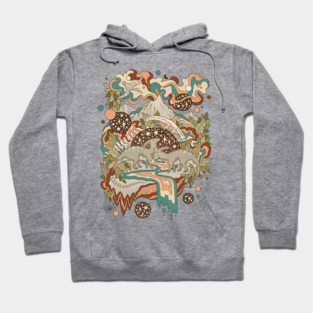 Lost Portal: Parasaurolophus | Dinosaur Science Fiction Art Hoodie