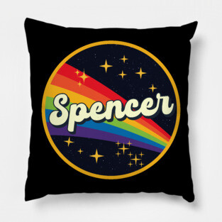 Spencer // Rainbow In Space Vintage Style Pillow
