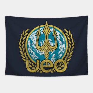 United Earth Oceans Vintage Emblem Tapestry