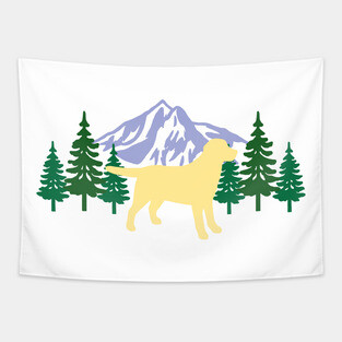 Yellow Labrador Evergreen Tapestry