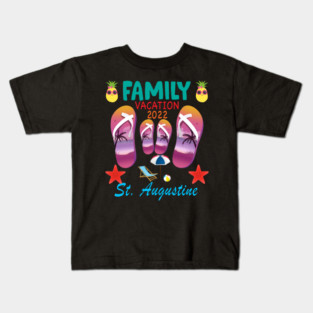 St. Augustine Florida Vacation 2022 Flip Flops Family Group Kids T-Shirt