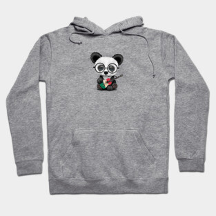 Baby Panda Playing Mexican Flag Guitar Hoodie