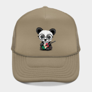 Baby Panda Playing Mexican Flag Guitar Hat