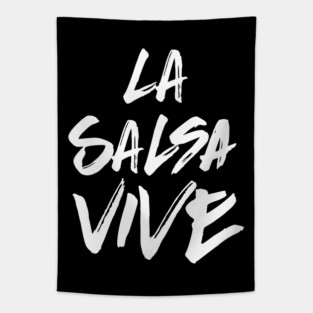 La salsa vive - white grunge Tapestry