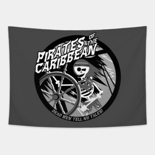 Pirates of the Caribbean (black and white) Tapestry