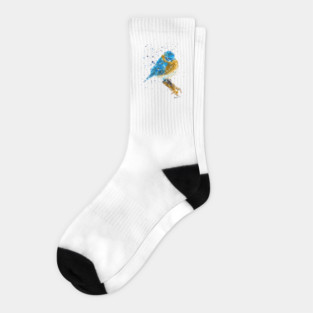 Blue Bird Sitting Socks