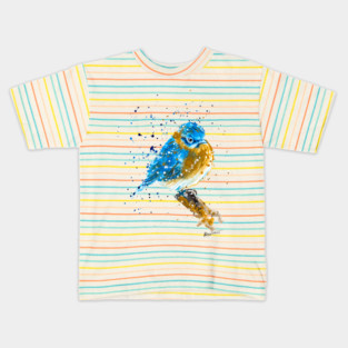 Blue Bird Sitting Kids T-Shirt
