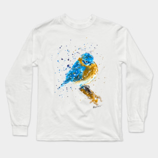 Blue Bird Sitting Long Sleeve T-Shirt